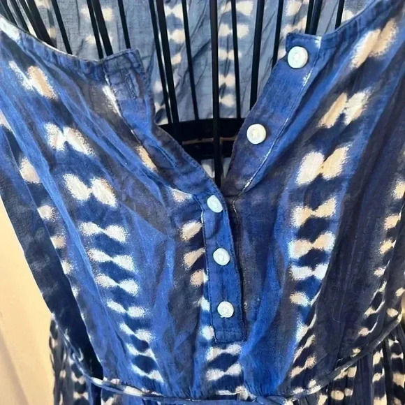 J CREW Womens Sleeveless Mini Dress Blue White Scoop Neck 100% Cotton-Sz S - Picture 4 of 5